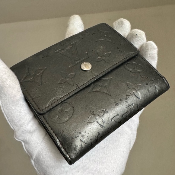 Louis Vuitton Matte Dark Gray Monogram Compact Wallet - Picture 13 of 15